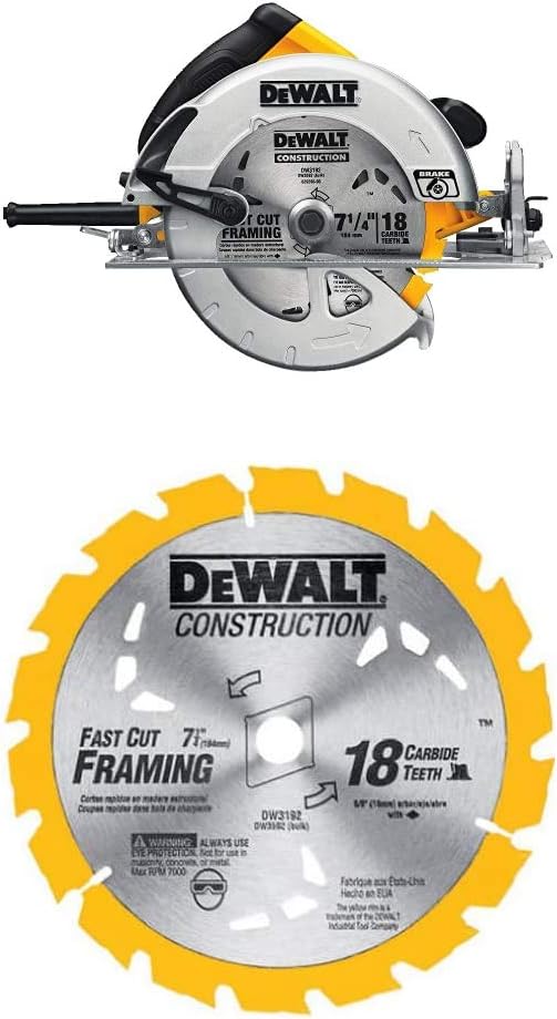 DEWALT DWE575SB 7-1/4-Inch Lightweight Circular Saw with Electric Brake and 